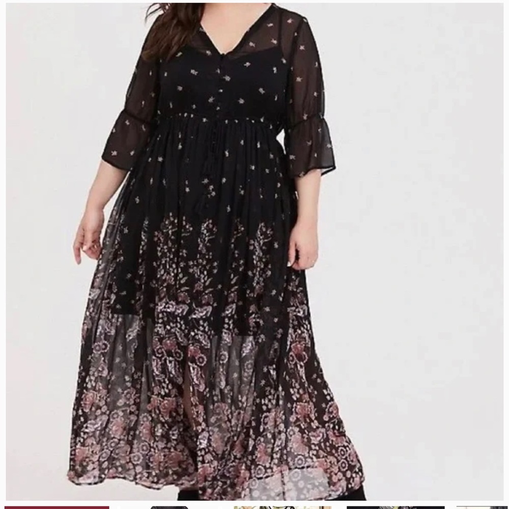 Torrid black chiffon maxi